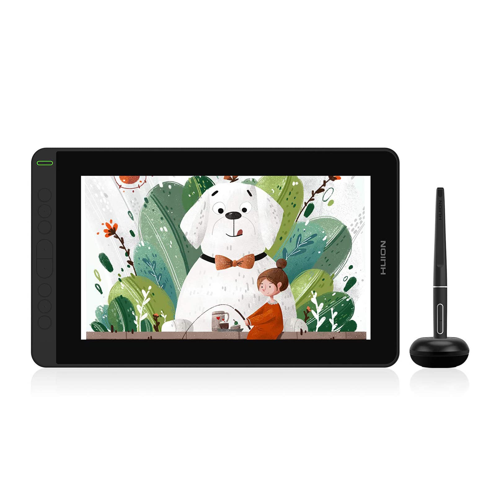HUION Kamvas 12 Grafiktablett mit Display, 11,6 Zoll Stift-Display mit batterielosem Stift, 8 Expresstasten, verstellbarem Standfuß, Zeichentablett für Switch Spiel, ferngesteuertes Lernen, Arbeiten
