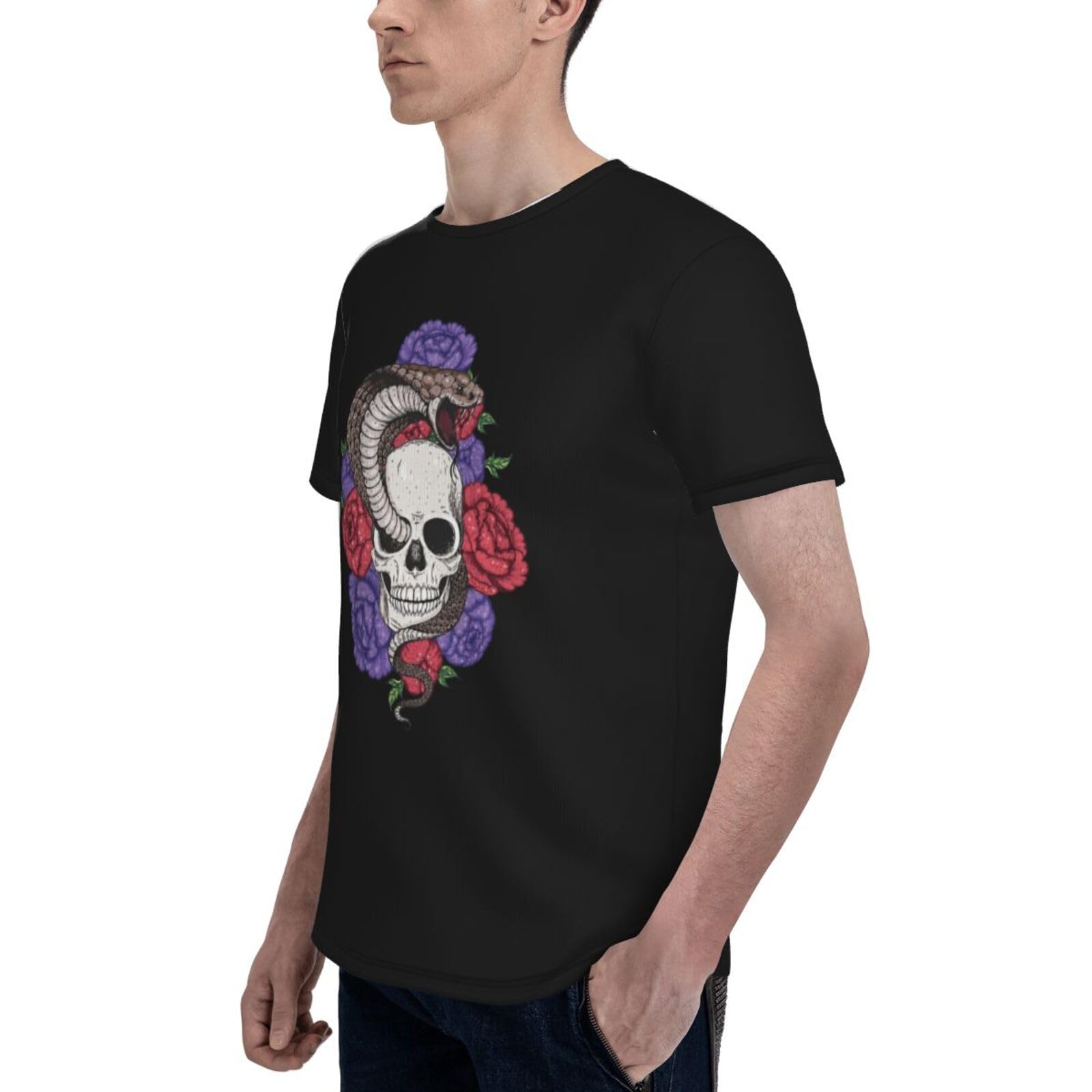 Amazon | [MPALML] Tシャツ スカル 髑髏 蛇 3Dプリント 半袖 