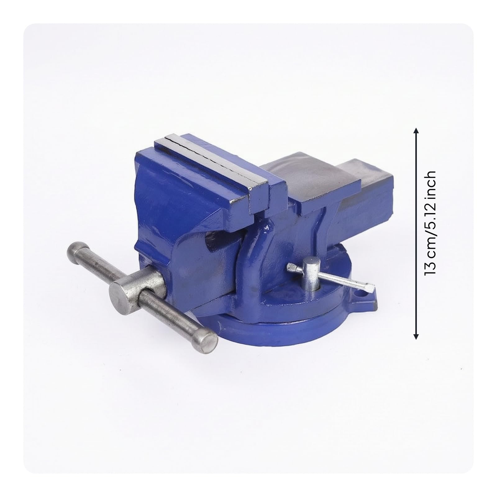 Colcolo Tornillo de con Base Giratoria Bloqueable y Placas de Mordaza de Acero Sujeción Firme y Superficie Plana Adecuado para Carpintería Metal y Mantenimiento, 4 Pulgadas