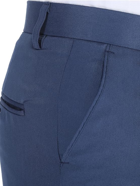 Image of ABLESTAR Men's Polycotton Slim Fit Formal Trouser - Spendex Cotton Casual Pant for Men - Breathable, Lightweight, Adjustable Formal Trouser for Men - Pack of 3