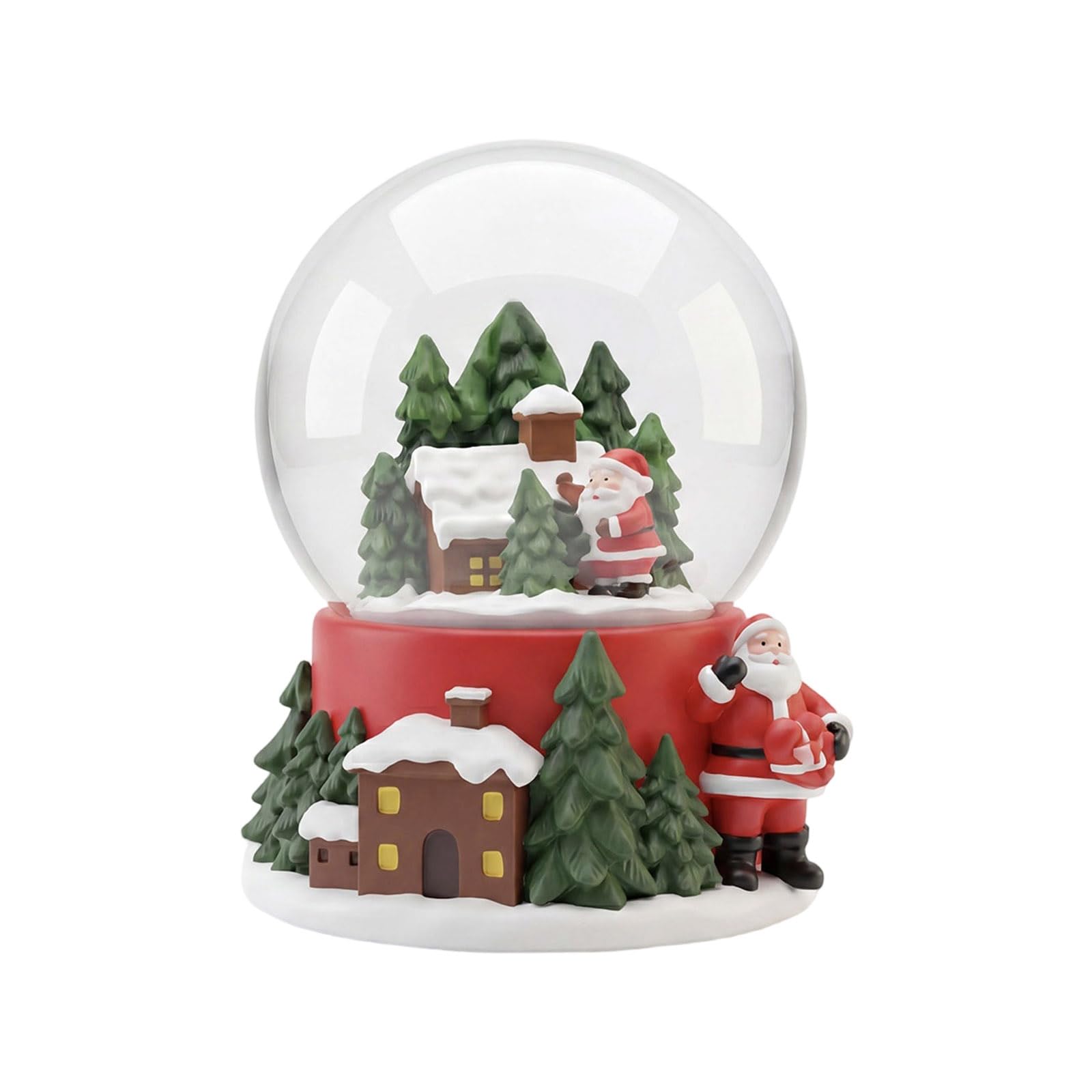 Christmas Tree Snow Ball Decoration Resin Snowflake Crystal Ball Ornament for Tabletop Mantels Display Festival Gift Resin Snow World Ornament