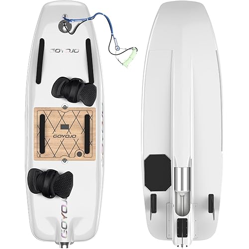GOYOJO Electric Surfboard High-Speed Rechargeable Power Water Longboard Outdoor Water Sports with Standard 3 Surfboard Tail Fins