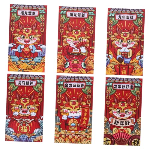 MOTHNUR 18個年新年用中華風赤い封筒 大型千元対応 お年玉現収納可 春節祝い用多用途ポチ袋 伝統デザイン パケット