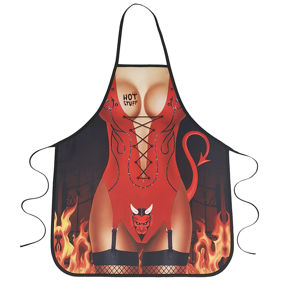 XingDerK Delantal Divertido de Cocina Impermeable para Hombre Mujer Delantales para Restaurante Barbacoa Cocinar Hornear