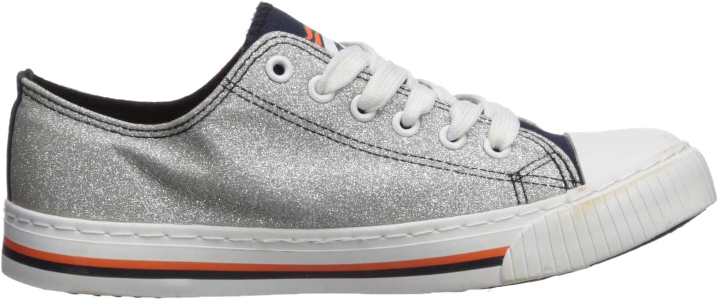 FOCO Womens NFL Team Logo Ladies Fashion Glitter Low Top Canvas Sneakers Shoes