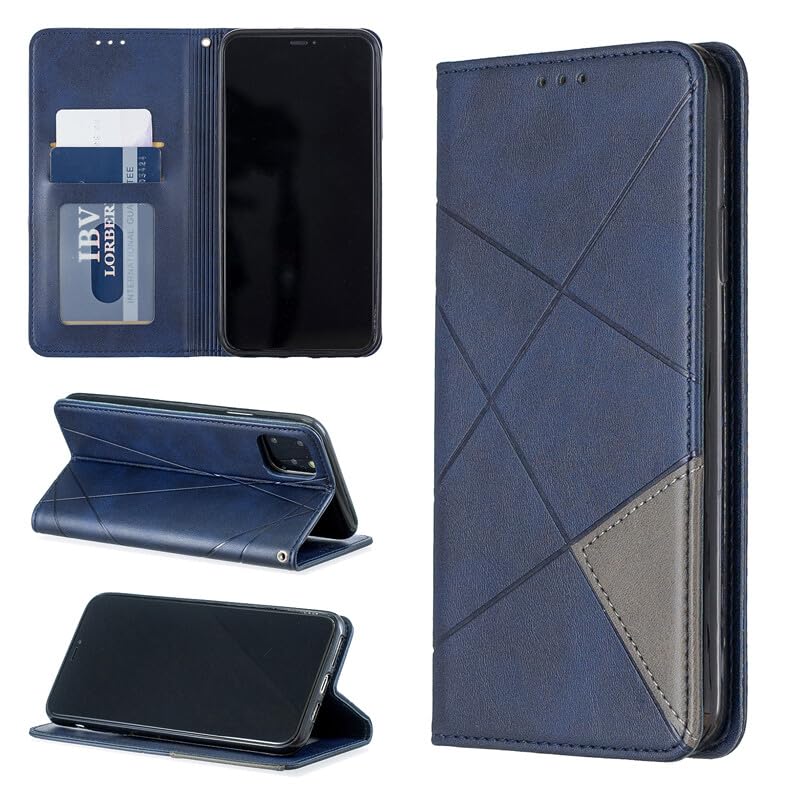 Étui Samsung Galaxy A35 en cuir bleu protection chic double motif