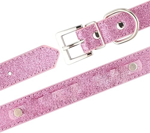 Miniatura 2 de DHDM Collar personalizado para perro con diamantes de imitación de cuero, con nombre de gato (color blanco-dinosaurio doodle4, tamaño L 14.2-18.1 in)