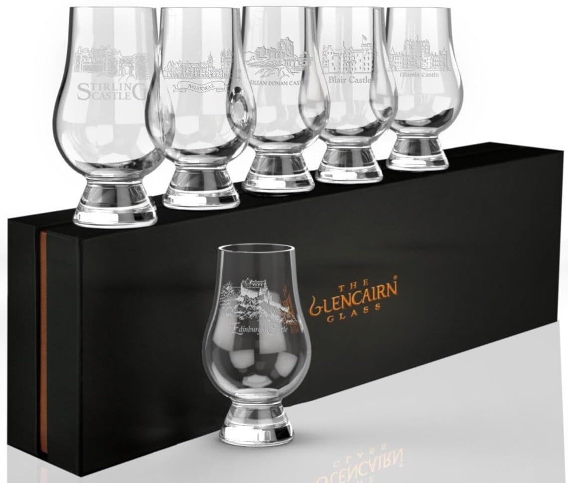 GLENCAIRN Glass Scottish Set of Six Castles