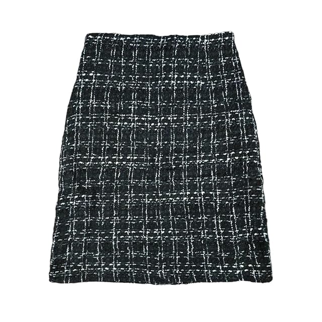 Ladies high Waisted Fashionable Plaid Slimming Bag Skirt