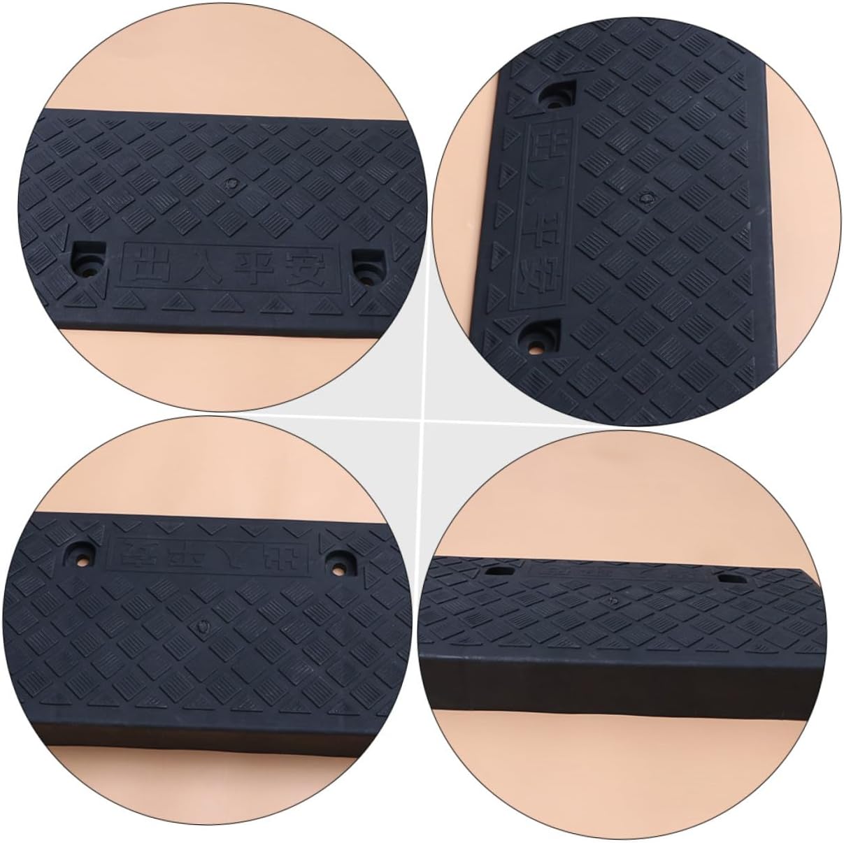 Vehicle Threshold Ramp Rubber Curb Ramp 50x27x9cm Black Plastic for Car Motorcycle Scooter Loading and Outdoor Use