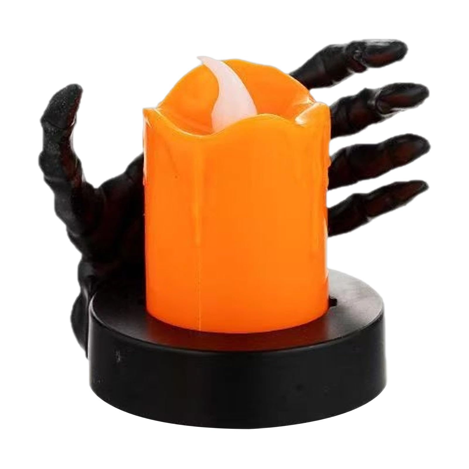 Quoravel Halloween Candle Light, LED Skeleton Hand Decoration with Flickering Flame, Spooky Tabletop Decor for Party Haunted House A