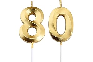 80th Birthday Candles, 80 Cake Topper for Birthday Decorations