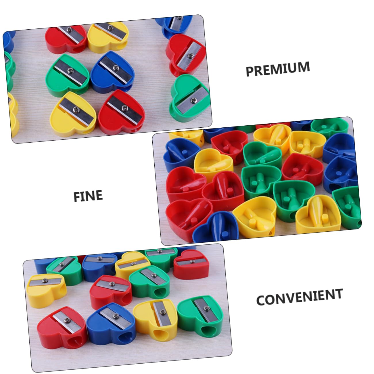 KALLORY 60Pcs Single Hole Pencil Sharpeners Love Design Makeup and Eyebrow Pencil Sharpener for and Office Lightweight Present for Students