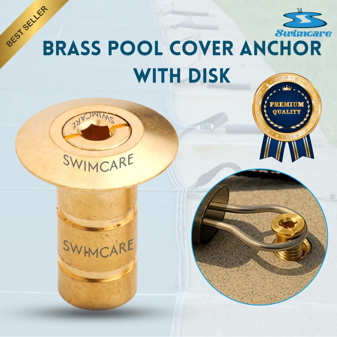Swimcare Messing Pool Abdeckanker mit Scheibe für einen sicheren Winterpool (10 Stück)