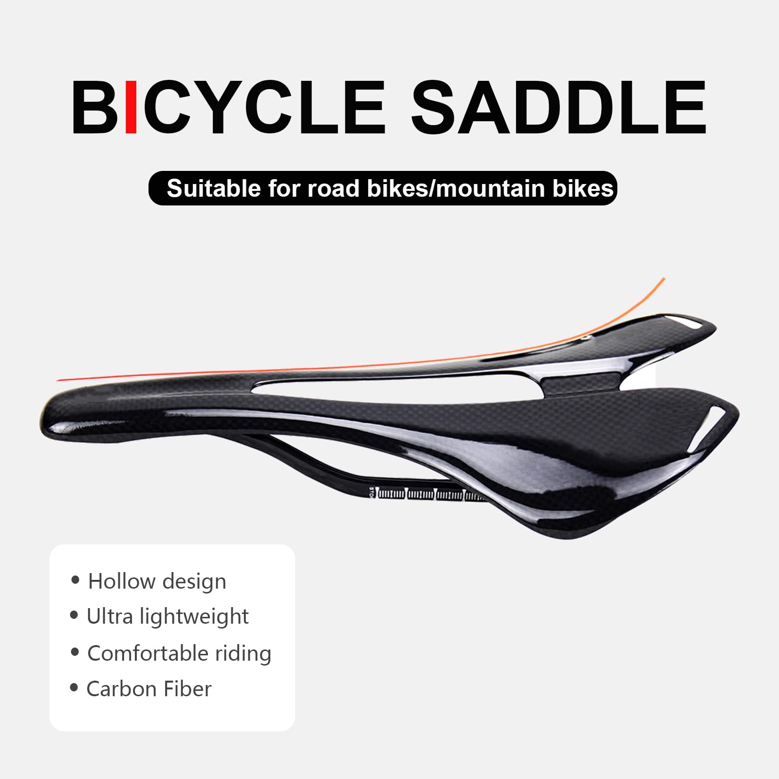 Alfa Pasca Selle de Vélo en Fibre de Carbone Ultraléger Respirant pour Vélo de Route 275 * 143mm Selle VTT Carbone Selle Route Carbone