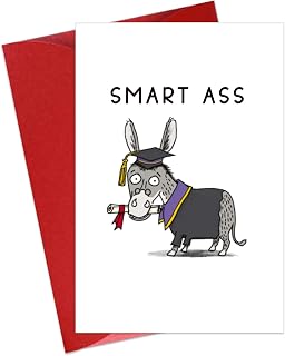 Smart Ass Funny Graduation Greeting Card for Her Him Class of 2025 Congrats Gift Card High School College Graduation Gifts for Girls Boys Daughter Son Students