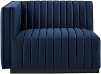 Vista 285 de Modway Conjure - Sofá seccional tapizado de terciopelo de alto rendimiento, con canal, silla sin brazos en negro y gris