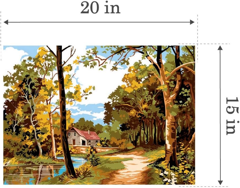 Wizardi Needlepoint Canvas for halfstitch Without Yarn Quiet Autumn SE929.534 Seg De Paris