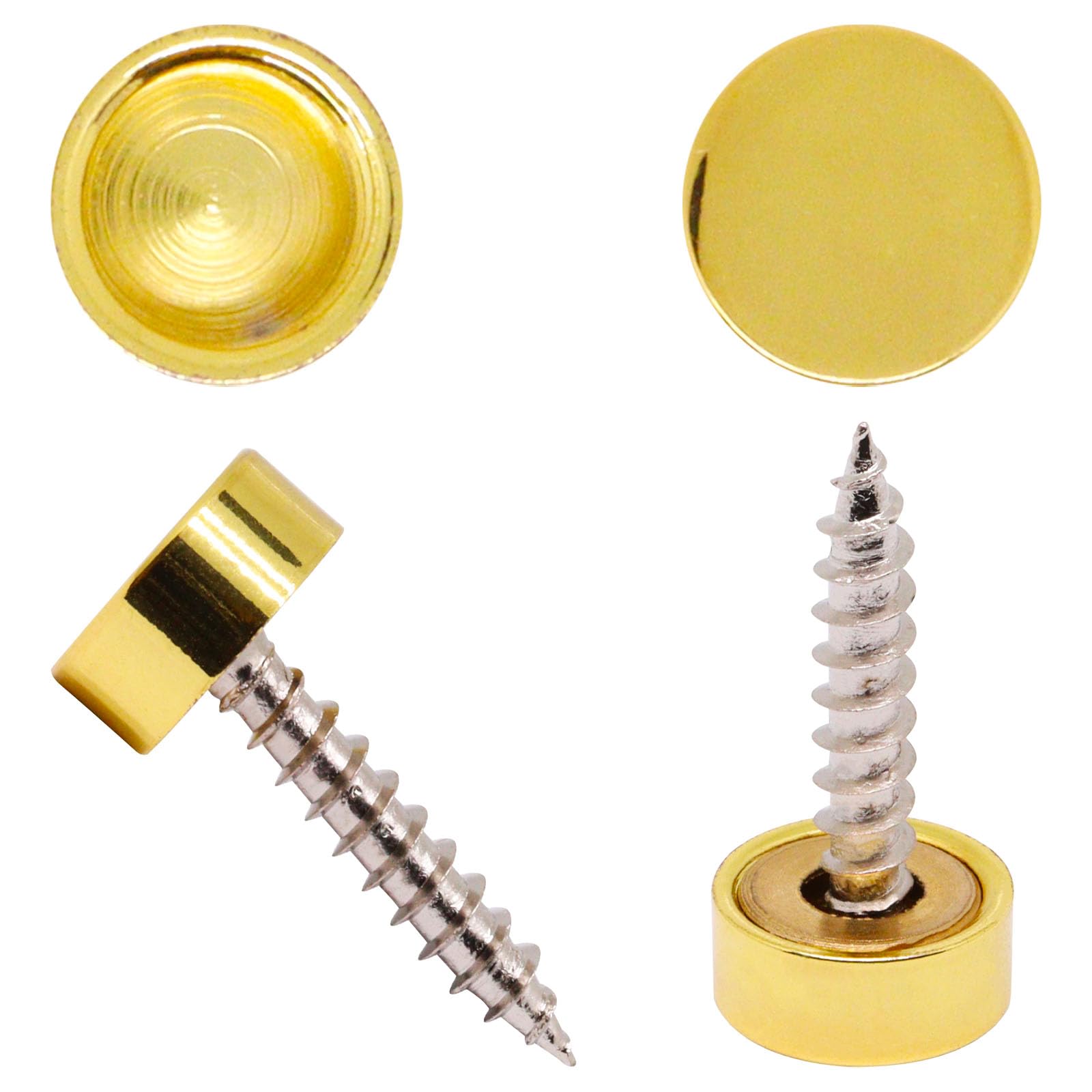 Viti A Specchio In Ottone - 16 Pezzi, 25mm, Con Tappi Decorativi, Per Specchi E Mobili - Foto 8
