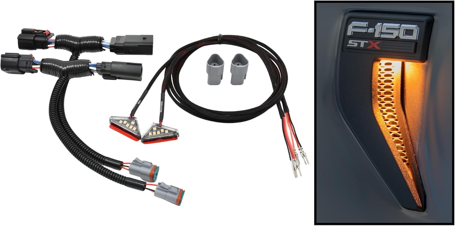 Starkey Products Fender Vent Lighting Kit (Amber) Compatible for Ford F-150 2024-2026 with LED Reflector Headlights