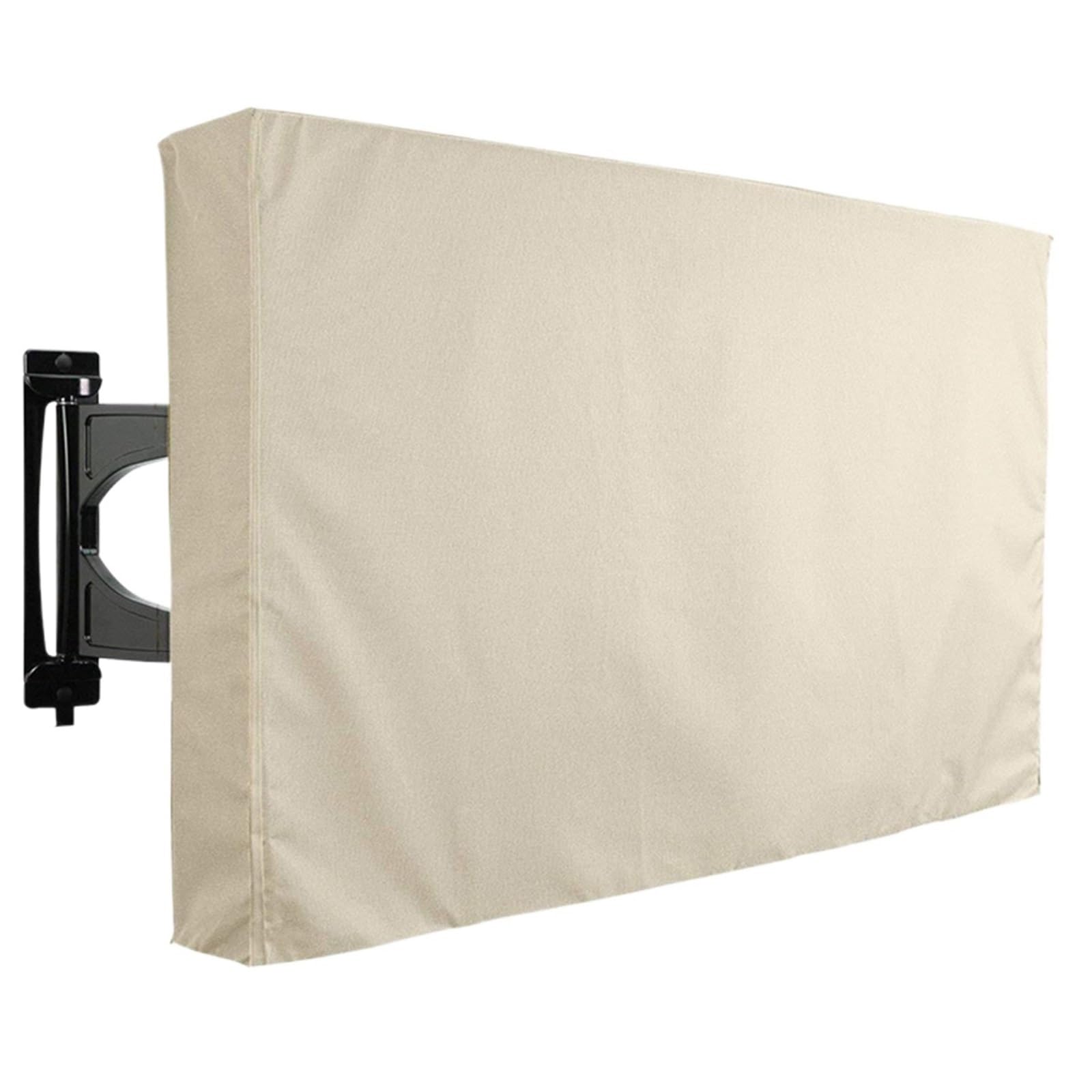 Garden Patio Outdoor TV Cover Protect Screen Weatherproof Dust-proof(Off-white,46-48inch)