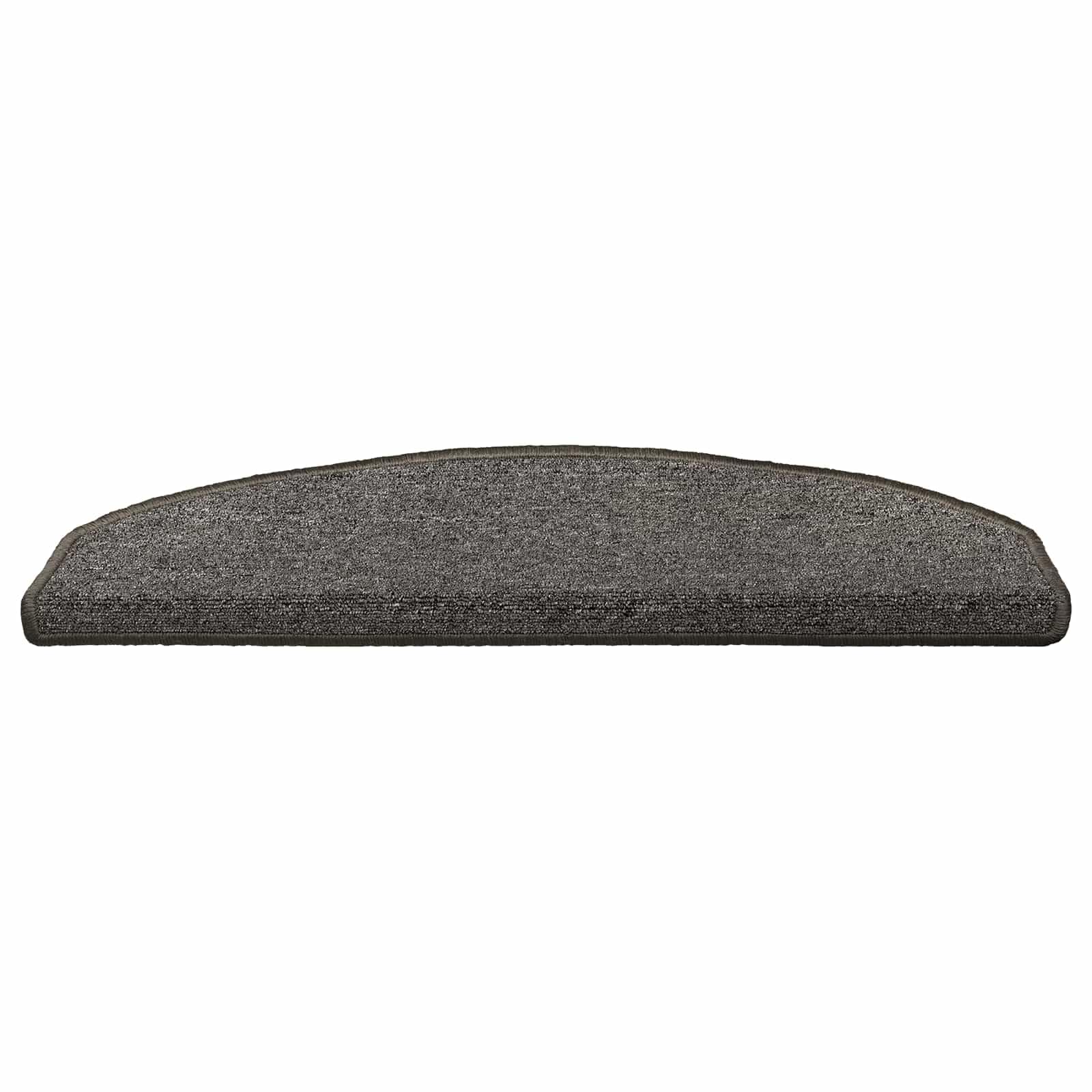 Mangloder Lot de 15 protections d'escalier autocollantes, demi-cercles, gris foncé, en velours 100 % polypropylène, 80 x 24,5 cm, antidérapants, insonorisants, lavables pour escaliers en bois