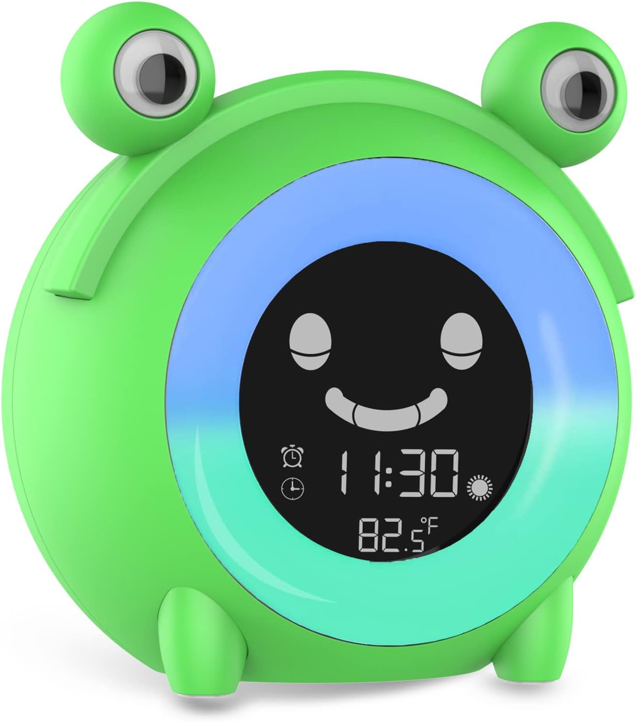 Kids Alarm Clock, Toddlers Sleep Training Clock with Night Light Sound Machine, Nap Timer, Cute Kids Room Decor, Gift Ideas for Boy Girl