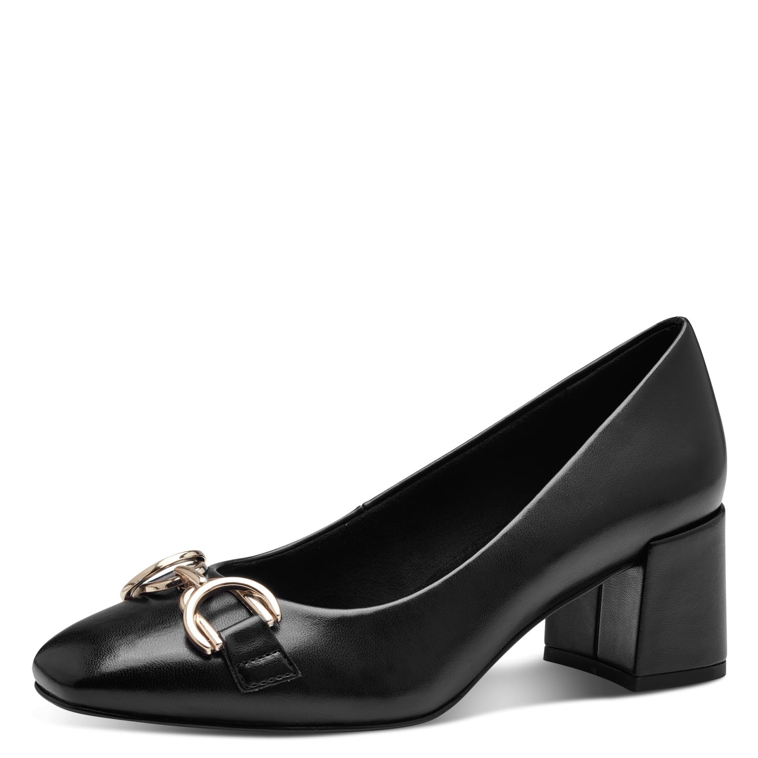 MARCO TOZZI Women's Vegan Court Shoes with Block Heel, Black, 8.5 UK