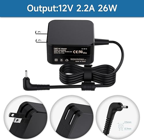 Miniatura 2 de PA-1250-98 Cargador adaptador de CA para Samsung 11.6" Chromebook Cargador 3 y 2 303c 500c 503c XE500C13 XE501C13 XE500C12 XE303C12 XE503C12