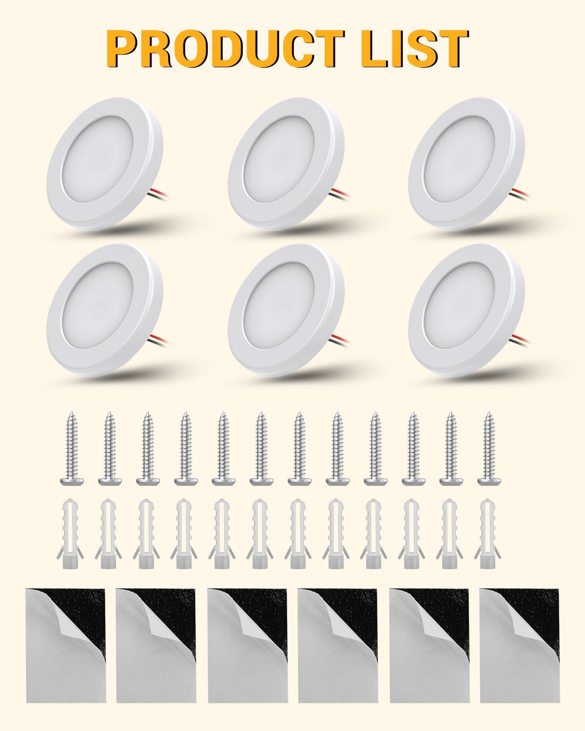 6 Pezzi Faretti 12 Volt per Camper Faretto 12V LED per Camper 3000K 210LM 5W Non Incasso per Roulotte Furgone Barca Cucina