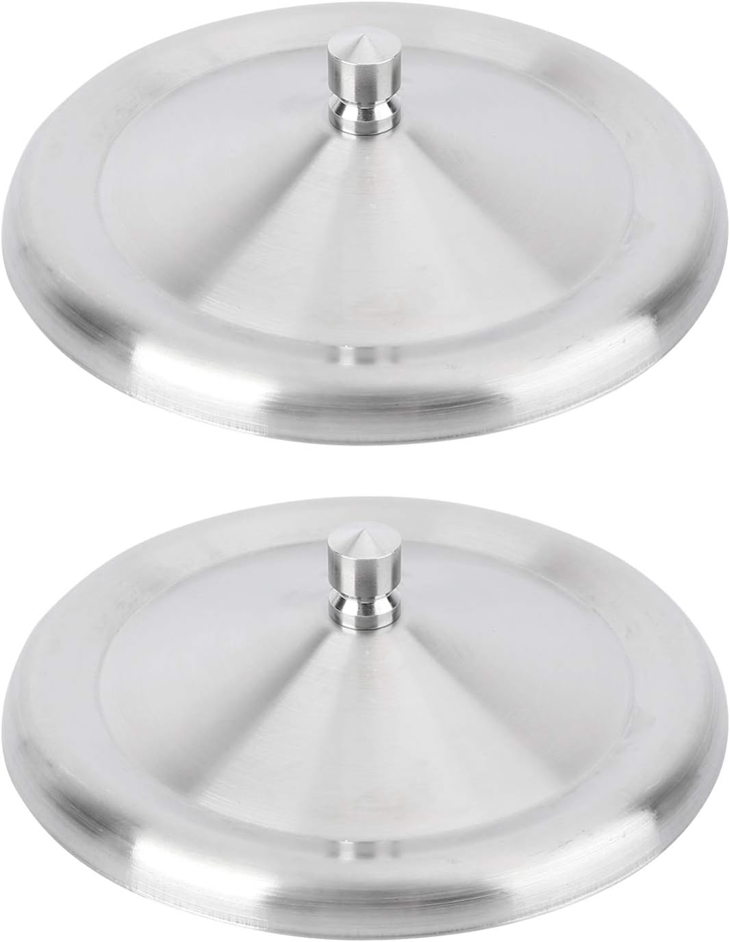 DOITOOL Tea Mug Lid 2Pcs Stainless Steel Coffee Mug Cover Water Beverage Drinking Cup Lid Cover Anti Tea Cup Cap 10cm (Silver) Universal Cup Lid