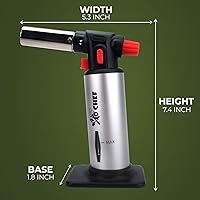 Vista 6 de Jo Chef Antorcha de cocina con butano incluido, antorcha recargable, pistola de encendedor de crema Brulee con bloqueo de seguridad y llama