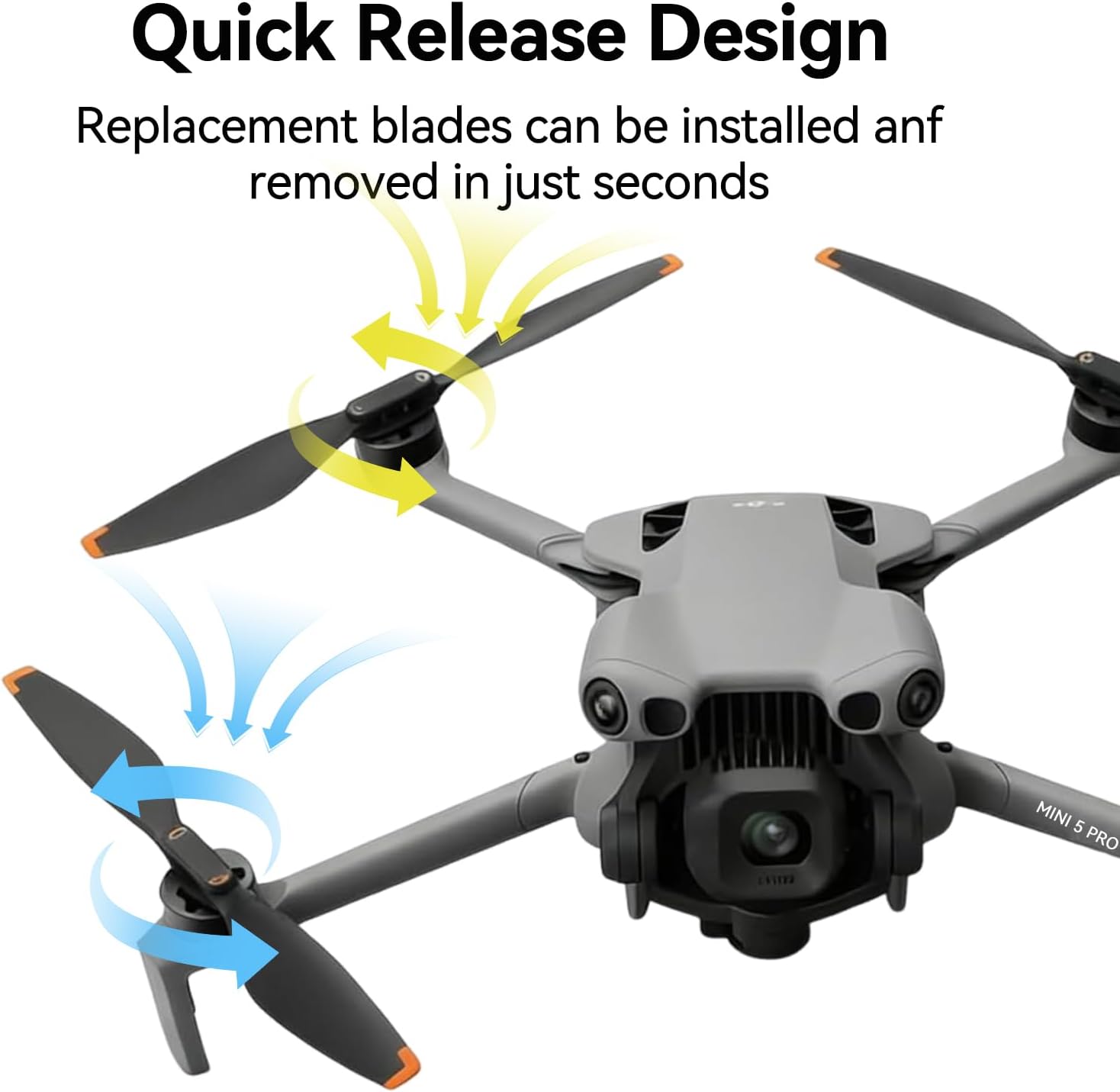 8Pcs Propellers for DJI Mini 5 Pro, Replacement Spare Blades Props for DJI Mini 5 Pro Drone Accessories Quick Replacement Spare Part Low Noise Wings