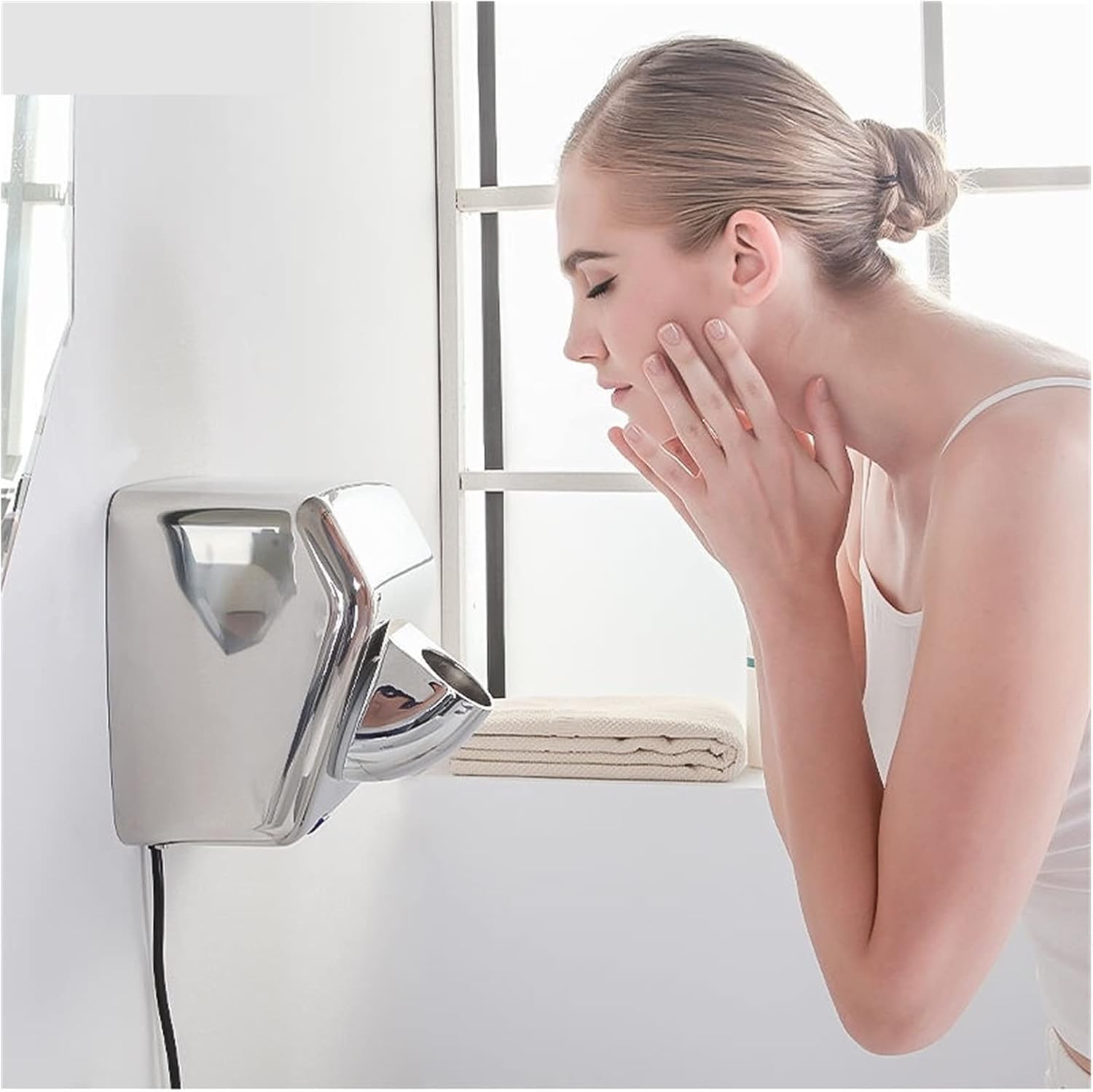 Automatic High Speed Hand Dryer, 2300W Automatic Hand Dryer Bathroom Appliances Fast Dry Stainless Steel Automatic Sensor Electric Hand Dryer Machine