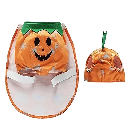 Halloween Pumpkin Dog Outfit, Size M, Cat/Dog Cosplay Costume, Polyester,