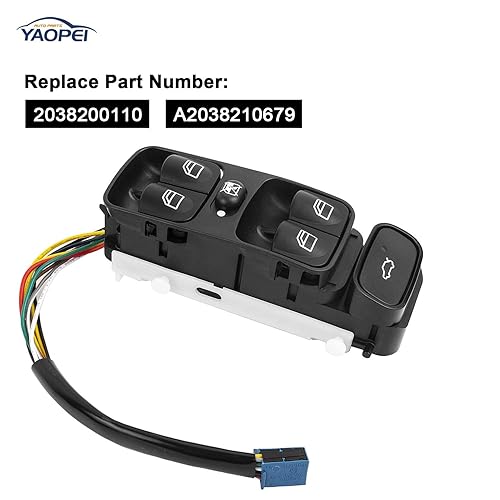 Miniatura 2 de Interruptor de elevalunas eléctrico AMG Interruptor de control maestro delantero izquierdo Reemplaza 2038200110 A2038210679 Interruptor de control