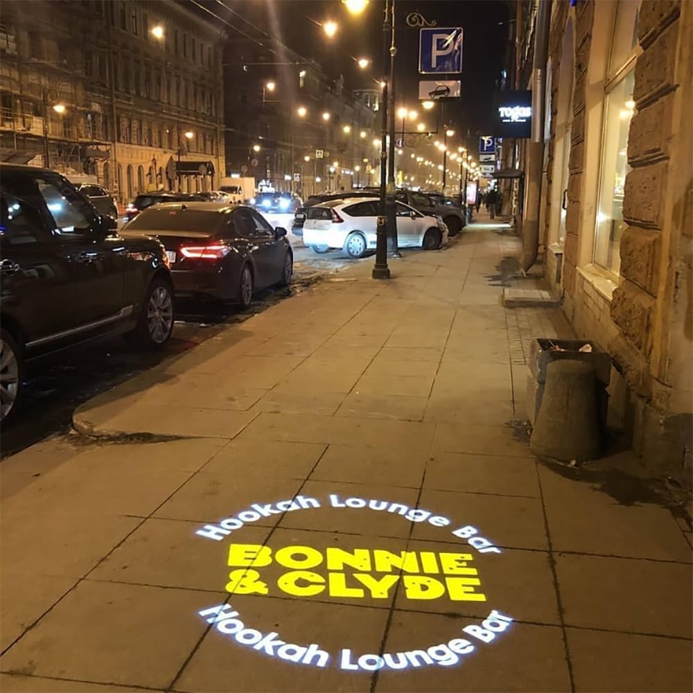 60W GOBO Projector Custom Logo Led Light HD Image for Business Indoor Outdoor Ip67 Waterproof Rotating Advertising Projection Light for Floor Wedding (Black)