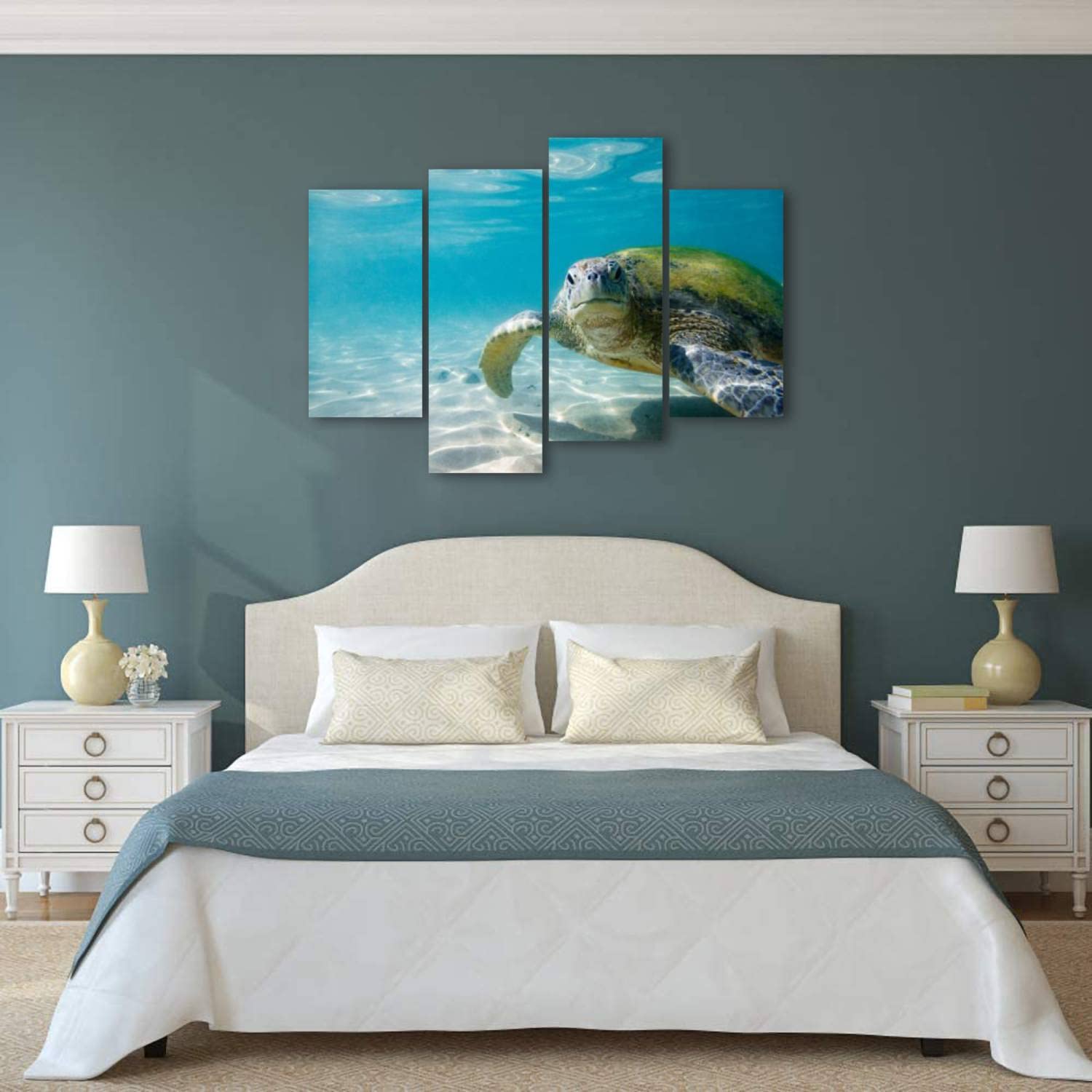 Impresión En Lienzo De Tortuga Marina: Decoración Costera Para El Hogar, Vibrante Arrecife De Coral - España