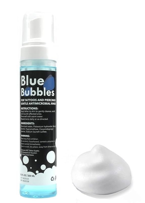 Sabonete espumante para tatuagem DGT Tattoo Supply Blue Bubbles, fórmula vegana, 251 mL