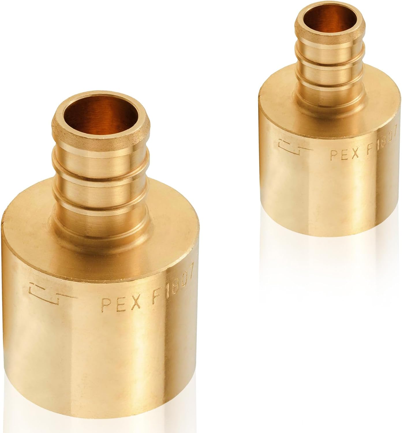 50-Pack HeSun PEX Fittings, 1/2" PEX x 3/4" Female Sweat Adapter (Over Copper Tube), Brass Crimp Fitting for ASTM F1807(PEX1807131-50)