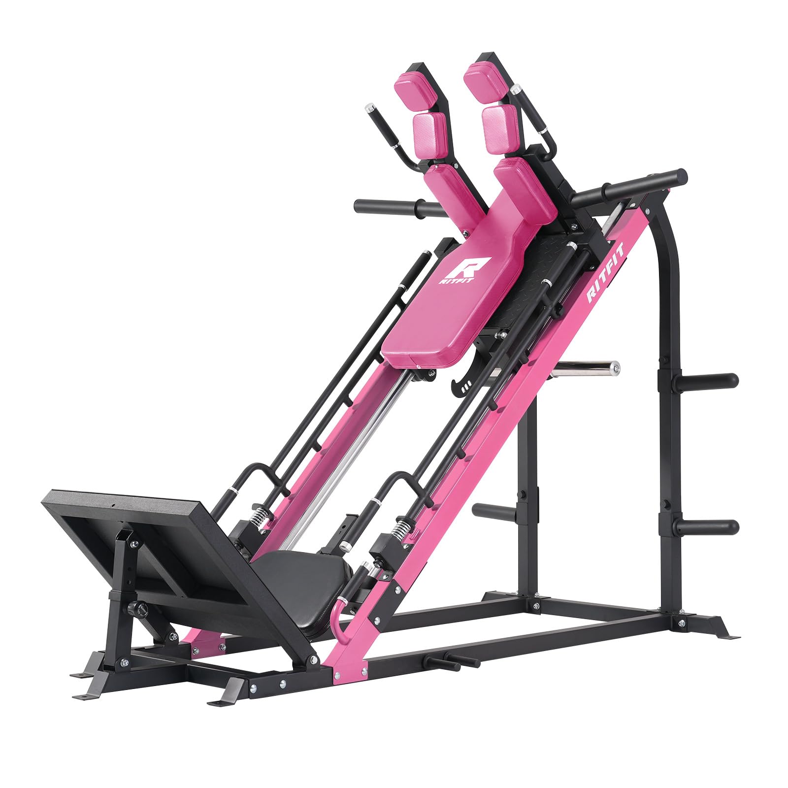 RitFit 3 in 1 Beinpresse 45° Hack-Squat-Maschine | bis 680kg Tragfähigkeit, Beintrainer für Quadrizeps, Oberschenkelrückseite, Gesäßmuskeln mit Gewichtsablage