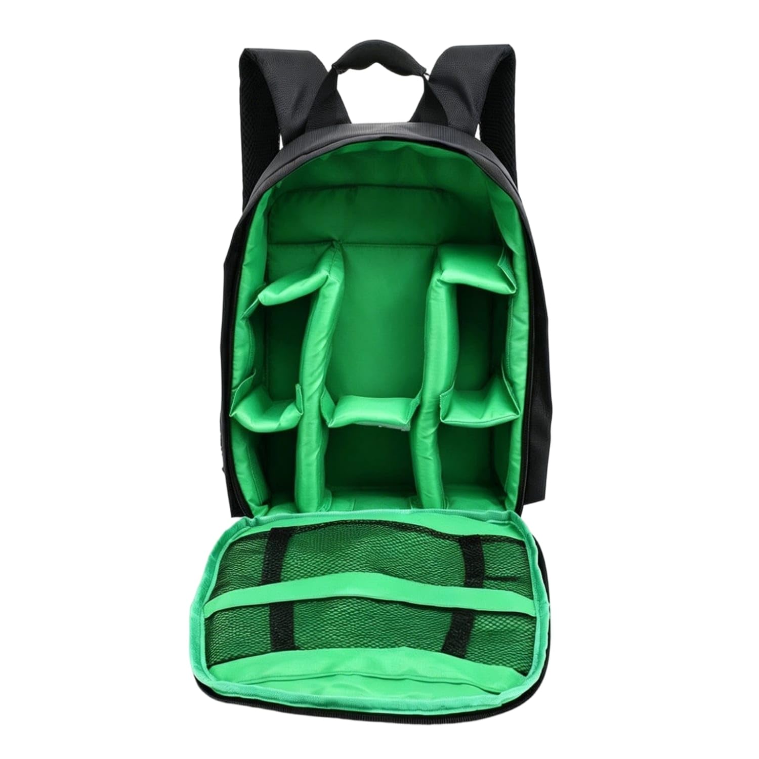 Front Opening DSLR Camera Backpack Mesh Pocket Padded Camera Backpack Safeguarding Photo Storage Black for Photographers, Green, S-image-44
