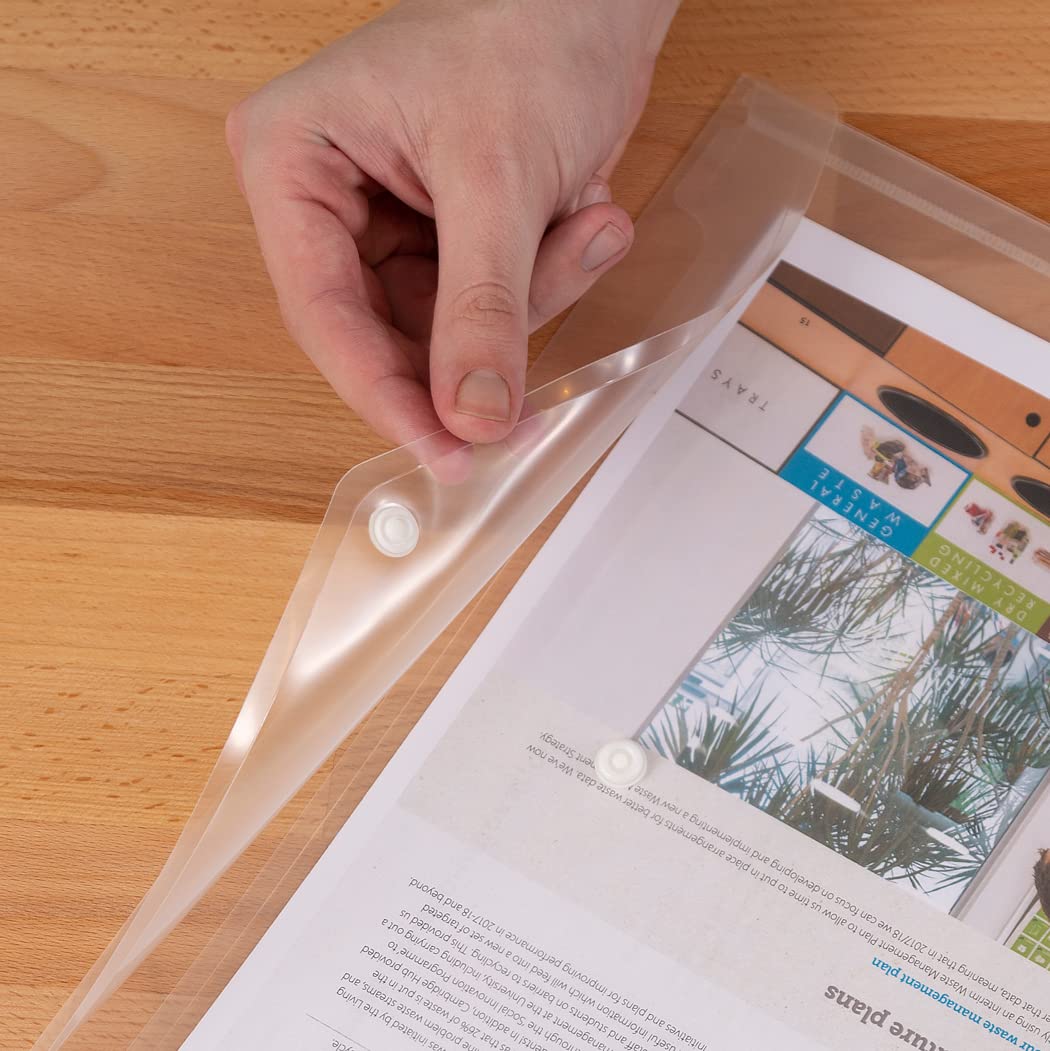 Rapesco 0695 ECO Recyklingowanego Plastikowe Portfele, A4+, Opakowanie 5 | Przezroczysty