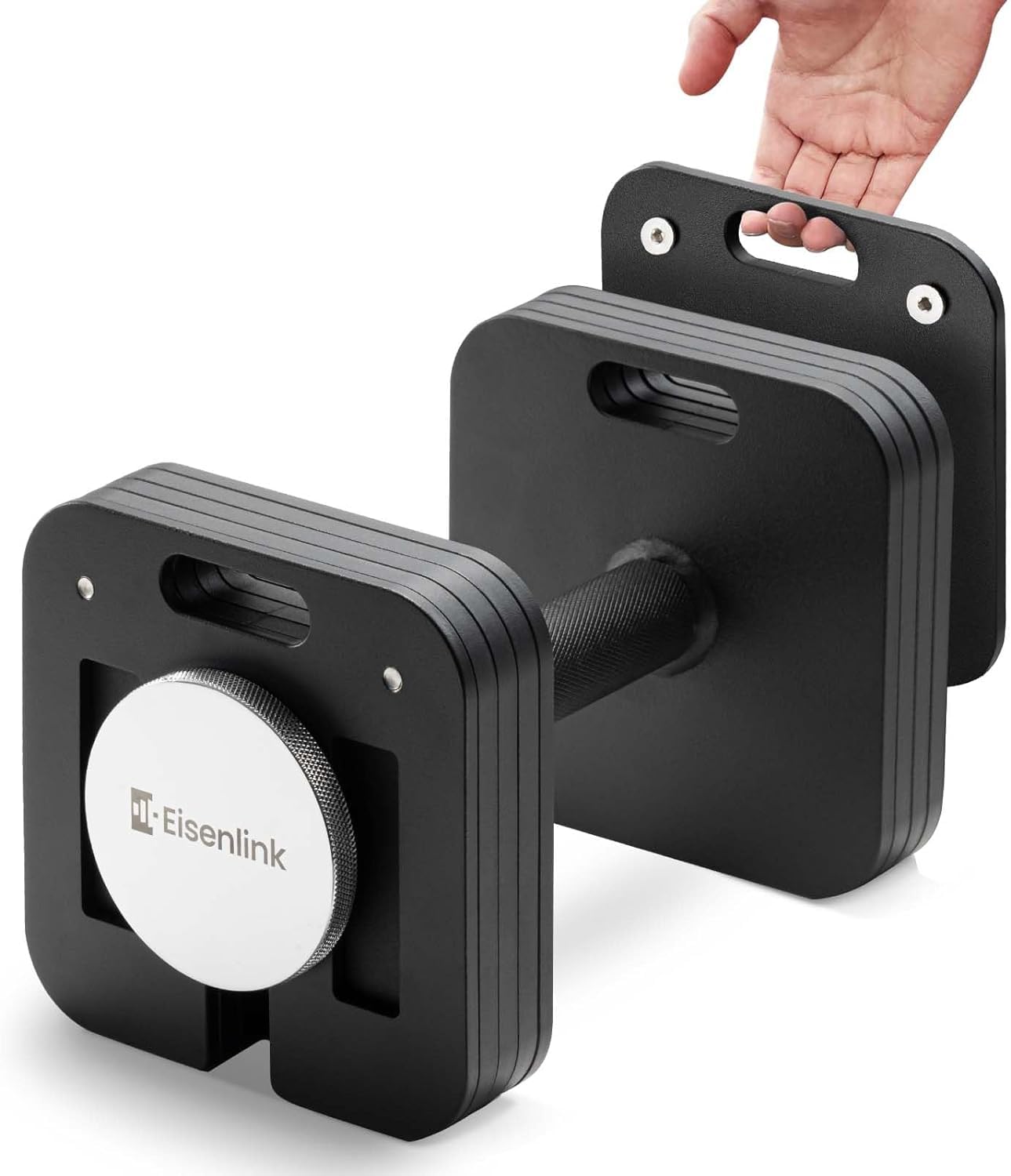Eisenlink Verstellbare Quadratische Kurzhantel 1 Stück 20kg 36kg - Innovative Ultrakompakte Einstellbare Hantel mit Anti-Rutsch-Griff für Fitness Training Gym Zuhause