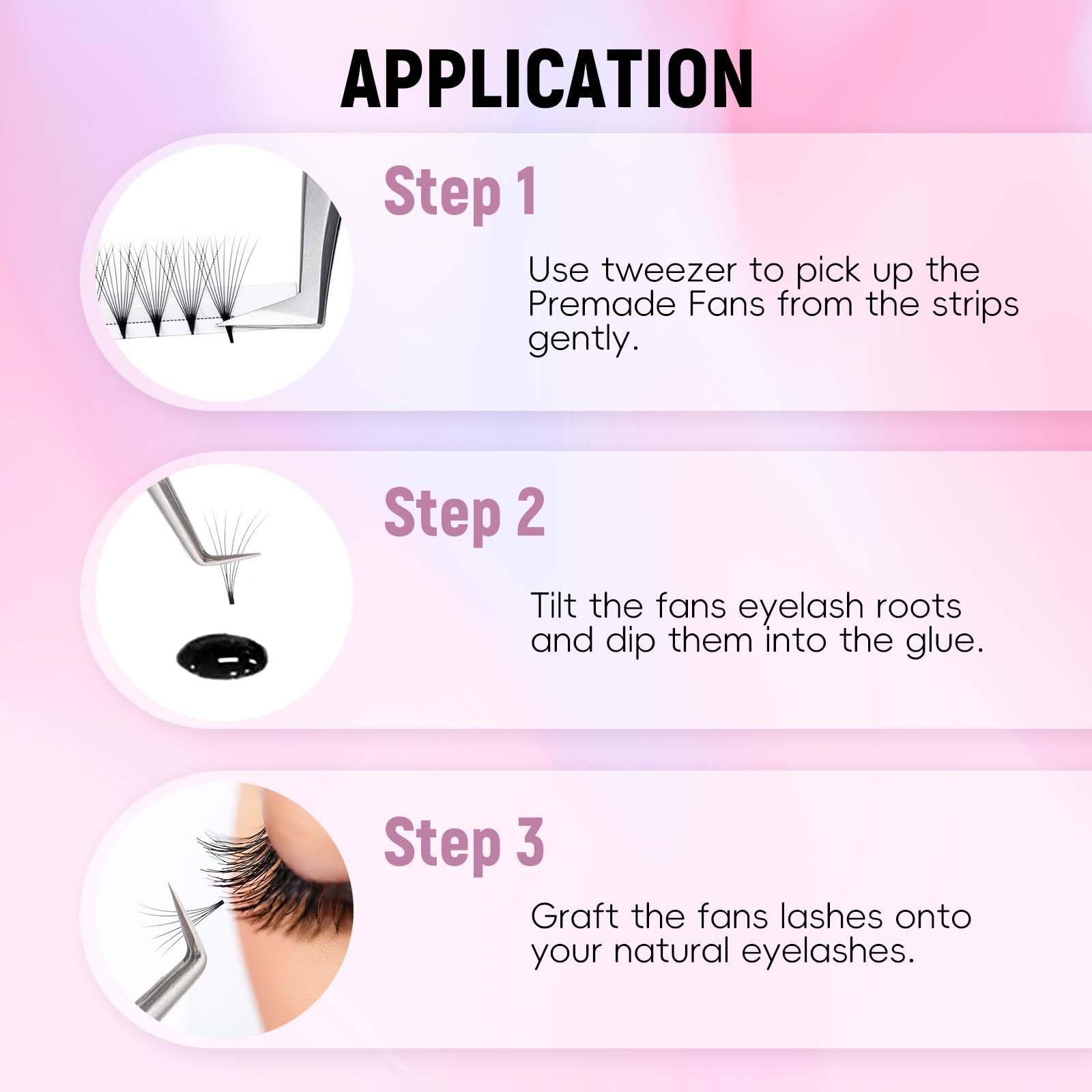 Volumen Ruso 10D 0.07mm C Curl 15mm Prefabricados Extensiones de Pestañas Volume Lashes Extension Ruso Pestañas — view 125