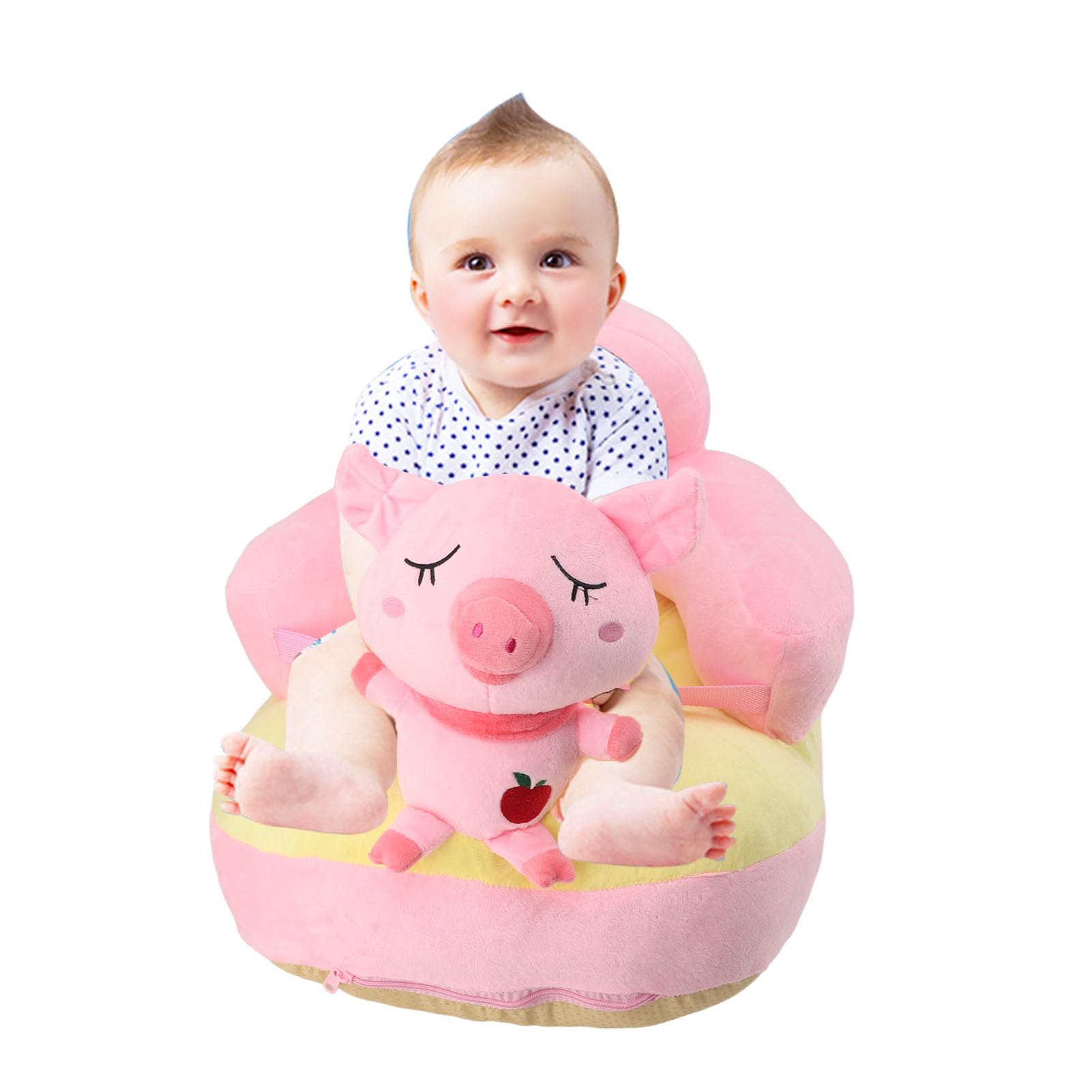 Baby Support Seat Sofa, Function Baby Floor Seat Sofa Multipurpose for Indoor (Roseate Pig)