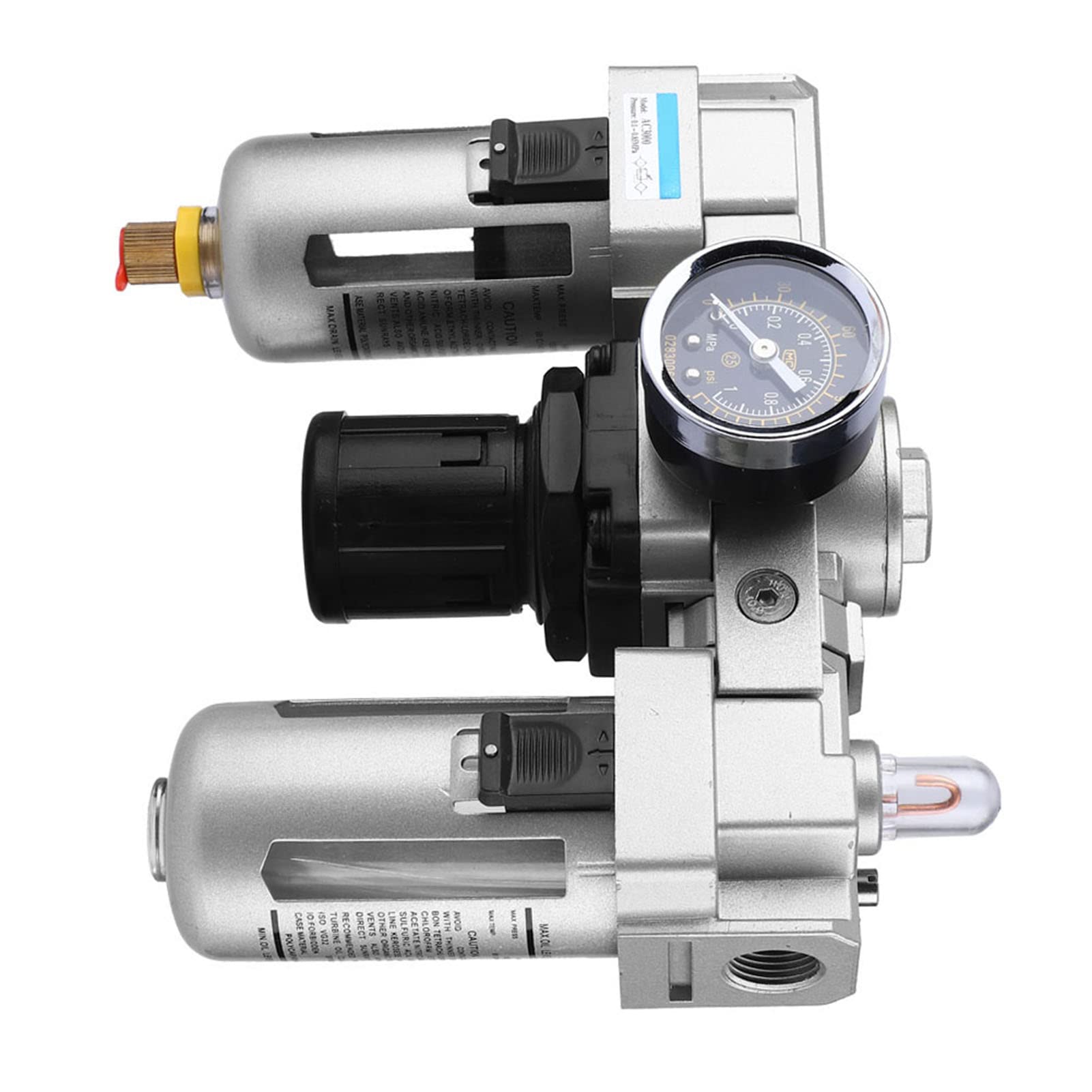 Fafeicy Regulador de Filtro de Aire Comprimido AC3000, 0.1-0.85MPA, Separador de Trampa de Agua 5-80 μm