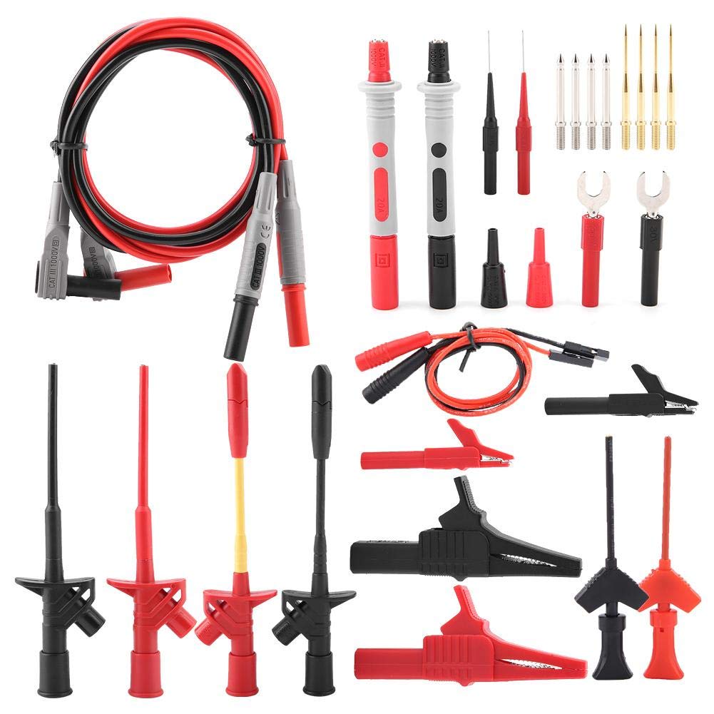 Multimeter-Kabel, 28-tlg. Austauschbare Multifunktions-Multimeter-Prüfkabel-Kits 4 mm Bananenstecker, universell für die meisten Digitalmultimeter geeignet