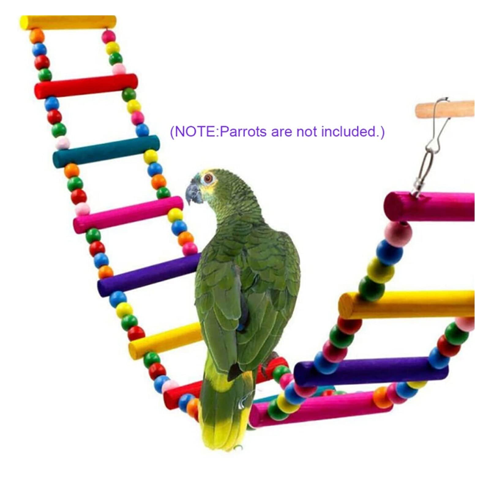Vogelspielzeug 6 stücke Papageispielwaren Bunte Schwingkäfig Spielzeug Hölzern Hängende Vogel Swing Glocken Seilstring Kleine Schwingring Budgie Vogel Kaustätte Set