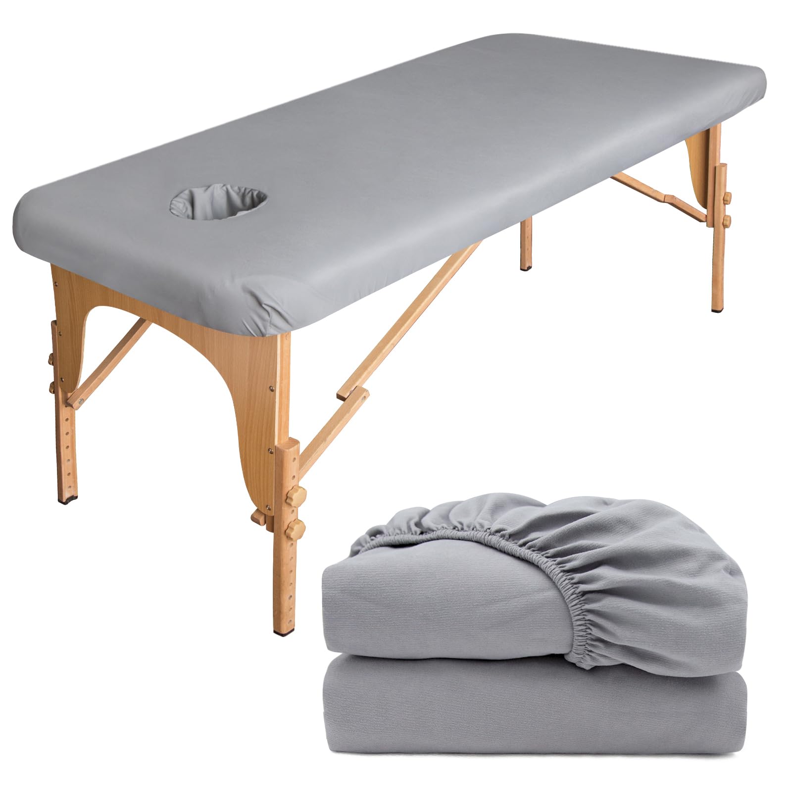 2pcs Spannbezug mit Loch für Massageliege Wasserdicht, 70 x 190cm Ölresistenter Bezug für Massageliege Waschbar Massagetischbezug Massagestuhl-Bezug für Therapie-Bänke